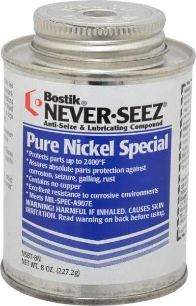 Bostik - 8 oz Can Extreme Pressure, High Temperature Anti-Seize Lubricant - Nickel, -297 to 2,400°F, Silver Colored, Water Resistant - Caliber Tooling