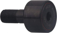 Accurate Bushing - 1-1/8" Roller Diam x 5/8" Width, 7/16" Stud Diam x 1" Length, Crowned Sealed Stud Cam Follower with Hex - Carbon Steel, 1/2" Thread Length, 7/16-20 Thread, 1" OAL, 3,030 Lb Dynamic Cap, 3,100 Lb Static Cap - Caliber Tooling