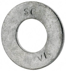 Value Collection - 3/8" Screw, Grade SAE 1035-1050 Steel Standard Flat Washer - 0.401" ID x 13/16" OD, 0.08" Thick, Galvanized Finish - Caliber Tooling