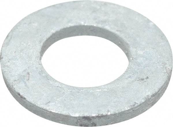 Value Collection - 1/2" Screw, Grade SAE 1035-1050 Steel Standard Flat Washer - 17/32" ID x 1-1/16" OD, 0.177" Thick, Galvanized Finish - Caliber Tooling