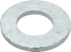 Value Collection - 1/2" Screw, Grade SAE 1035-1050 Steel Standard Flat Washer - 17/32" ID x 1-1/16" OD, 0.177" Thick, Galvanized Finish - Caliber Tooling