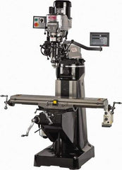 Vectrax - 9" Table Width x 48" Table Length, Variable Speed Pulley Control, 3 Phase Knee Milling Machine - R8 Spindle Taper, 2 hp - Caliber Tooling