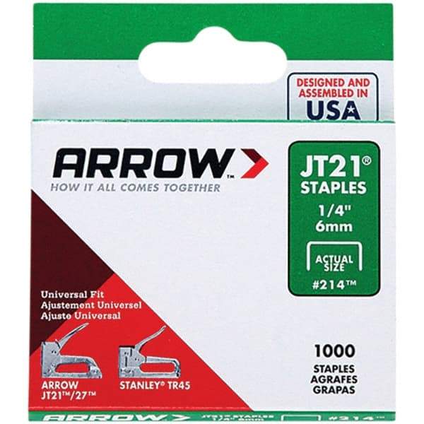 Arrow - 7/16" Wide Galvanized Steel Light-Duty Staples - 1/4" Leg Length - Caliber Tooling