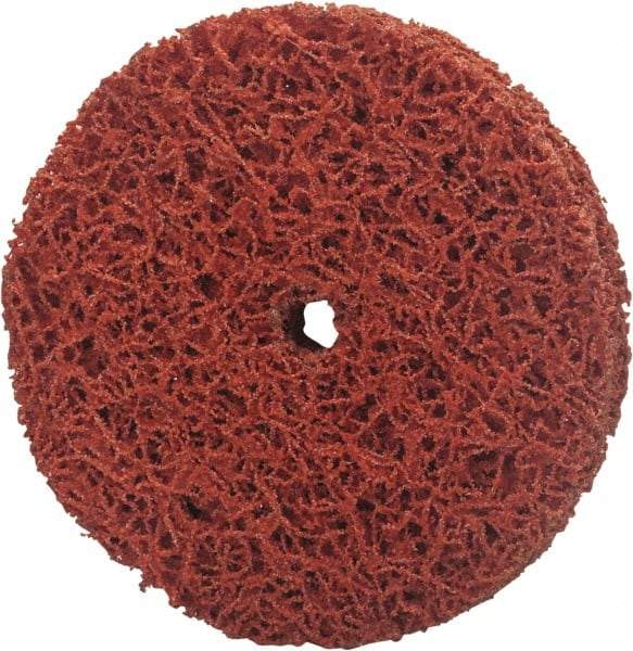 Norton - 4" Extra Coarse Grade Aluminum Oxide/Ceramic Deburring Disc - 3/8" Center Hole, Arbor Connection, Orange, 8,000 Max RPM - Caliber Tooling