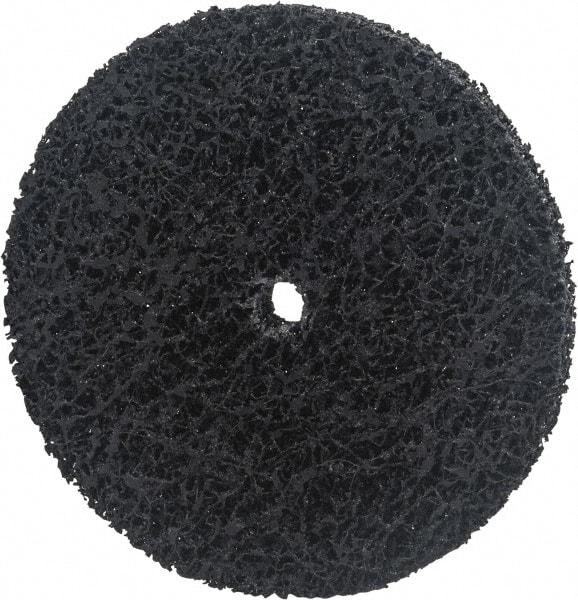 Norton - 8" Extra Coarse Grade Silicon Carbide Deburring Disc - 1/2" Center Hole, Arbor Connection, Black, 6,000 Max RPM - Caliber Tooling