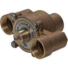 Haws - 1-1/4" Inlet, 7-5/8" Long x 3-1/2" Wide x 5-3/8" High, Brass Plumbed Wash Station Tempering Valve - Compatible with Combination Drench Shower & Eye/Face Wash Stations - Caliber Tooling