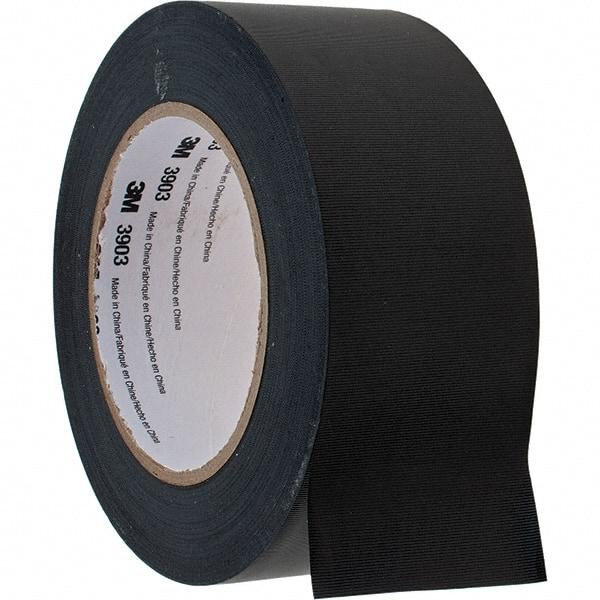 3M - 2" x 50 Yds Black Duct Tape - 6.5 mil, Rubber Adhesive, Vinyl Backing - Caliber Tooling