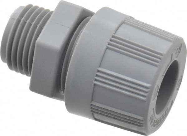 Woodhead Electrical - 12.7 to 14.27mm Capacity, Liquidtight, Straight Strain Relief Cord Grip - 1/2 NPT Thread, Nylon - Caliber Tooling