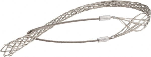 Woodhead Electrical - 1-1/2 to 1.99 Inch Cable Diameter, Tinned Bronze, Single Loop Support Grip - 45 Inch Long, 4,720 Lb. Breaking Strength, 35 Inch Mesh Length - Caliber Tooling