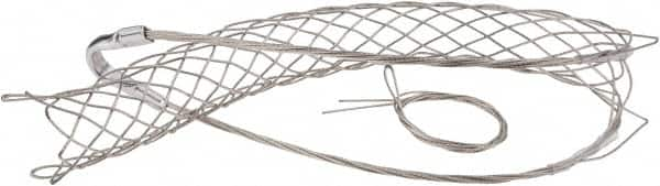 Woodhead Electrical - 1-1/2 to 1.74 Inch Cable Diameter, Tinned Bronze, Single Loop Support Grip - 30 Inch Long, 1,680 Lb. Breaking Strength, 18 Inch Mesh Length - Caliber Tooling