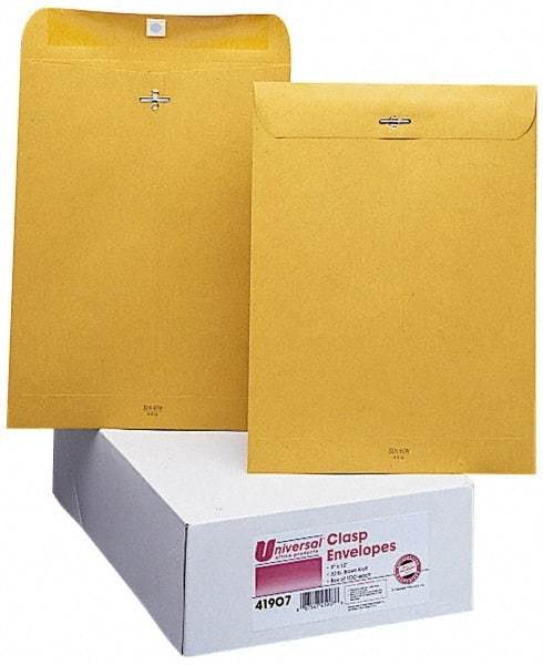 UNIVERSAL - 12" Long x 9" Wide Clasp with Gummed Flap Kraft Envelope - 32 Lb Paper Weight - Caliber Tooling