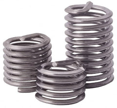 Heli-Coil - #10-24 UNC, 0.285" OAL, Free Running Helical Insert - 5 Free Coils, Tanged, Titanium, Bright Finish, 1-1/2D Insert Length - Exact Industrial Supply