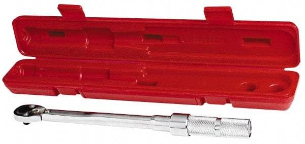 Proto - 3/8" Drive Mil Spec Micrometer Torque Wrench - 40 In/Lb to 200 In/Lb Torque, 11-7/8" OAL, Ratchet Head - Caliber Tooling