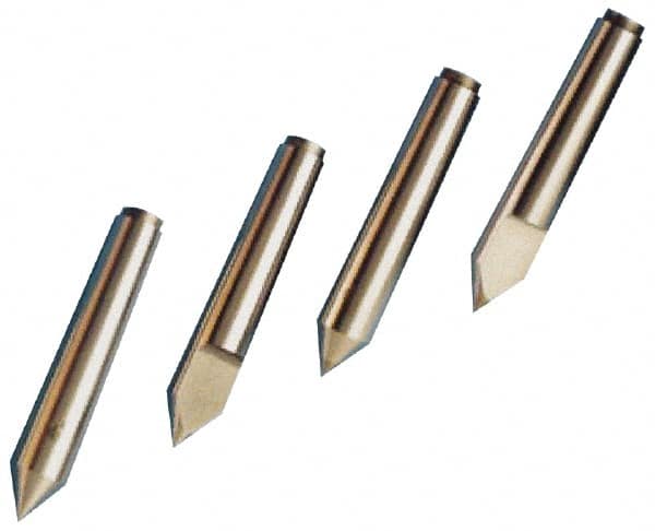 Riten - 1.289" Head Diam, Carbide-Tipped Steel Standard Point Half Dead Center - B&S 10 Brown & Sharpe Taper, 1.289" Point Diam, 8-9/16" OAL - Caliber Tooling