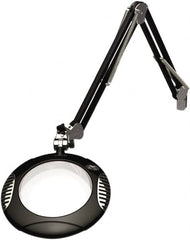 O.C. White - 43 Inch, Spring Suspension, Clamp on, LED, Black, Magnifying Task Light - 8 Watt, 7.5 and 15 Volt, 2x Magnification, 5-1/4 Inch Wide, 7-1/2 Inch Long - Caliber Tooling