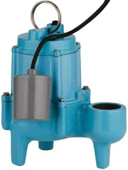 Little Giant Pumps - 4/10 hp, 8.5 Amp Rating, 115 Volts, Piggyback Mechanical Float Operation, Sewage Pump - 1 Phase, Cast Iron Housing - Caliber Tooling