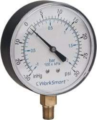 Value Collection - 2" Dial, 1/4 Thread, 0-100 Scale Range, Pressure Gauge - Lower Connection Mount, Accurate to 3-2-3% of Scale - Caliber Tooling