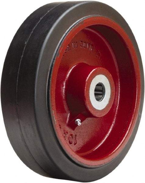 Hamilton - 10 Inch Diameter x 3 Inch Wide, Rubber on Cast Iron Caster Wheel - 1,000 Lb. Capacity, 3-1/4 Inch Hub Length, 1-15/16 Inch Axle Diameter, Plain Bore Bearing - Caliber Tooling