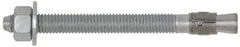 Powers Fasteners - 1/2" Diam, 1/2" Drill, 7" OAL, 3-3/8" Min Embedment Wedge Expansion Concrete Anchor - Steel, Galvanized Finish, Hex Nut Head, Hex Drive, 2-3/4" Thread Length - Caliber Tooling