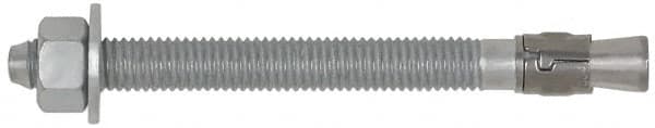 Powers Fasteners - 3/4" Diam, 3/4" Drill, 8-1/2" OAL, 1-5/8" Min Embedment Wedge Expansion Concrete Anchor - Steel, Galvanized Finish, Hex Nut Head, Hex Drive - Caliber Tooling