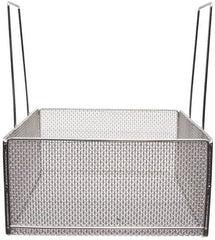 Marlin Steel Wire Products - 18" Deep, Square Stainless Steel Mesh Basket - 1/4" Perforation, 18" Wide x 9" High - Caliber Tooling