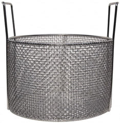 Marlin Steel Wire Products - Round Stainless Steel Mesh Basket - 1/4" Perforation, 12" Wide x 8" High - Caliber Tooling