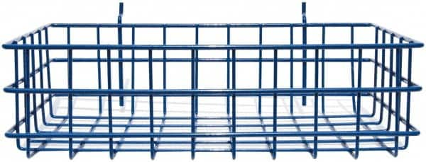 Marlin Steel Wire Products - 8" Deep, Rectangular Steel Peg Board/Slatwall Basket - 1-3/8" Perforation, 14" Wide x 4" High - Caliber Tooling