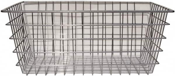 Marlin Steel Wire Products - 16" Deep, Rectangular Steel Wire Basket - 1-3/8" Perforation, 24" Wide x 10" High - Caliber Tooling