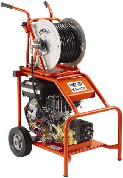 Ridgid - Gas Jet Battery Drain Cleaning Machine - For 2" to 10" Pipe, 3/8" x 300' Cable - Caliber Tooling