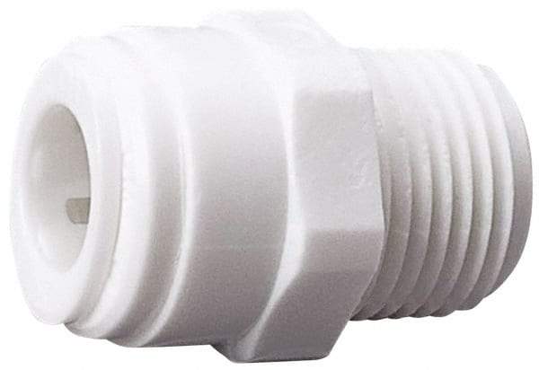 Value Collection - 3/8" OD, 1/2 Thread, Polysulfone Push-to-Connect Male Connector - 250 Max psi, White - Caliber Tooling