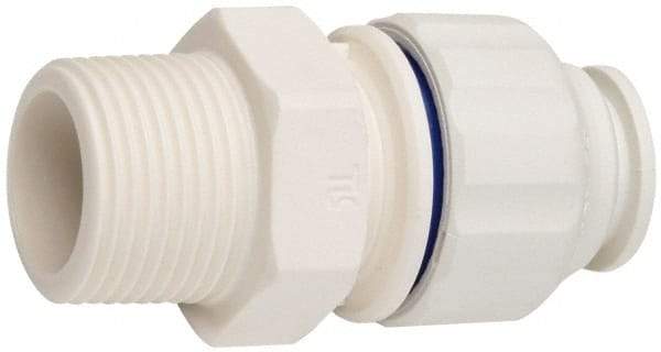 Value Collection - 1/2" OD, 3/4 Thread, Polysulfone Push-to-Connect Male Connector - 250 Max psi, White - Caliber Tooling