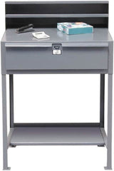 Strong Hold - 1 Drawer Shipping & Receiving Shop Desk - 36 Inch Wide x 28 Inch Deep x 54 Inch High, Dark Gray - Caliber Tooling