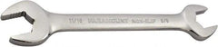 Paramount - 5/8" x 11/16" Standard Open End Wrench - 7-9/32" OAL, Double End, Full Polish Finish, 15° Head Angle - Caliber Tooling