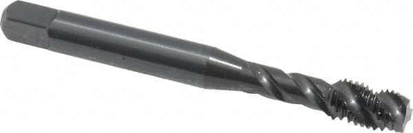 OSG - 1/4-28 UNF 3 Flute 2B Modified Bottoming Spiral Flute Tap - Vanadium High Speed Steel, Oxide Finish, 2-1/2" OAL, Right Hand Flute, Right Hand Thread, H5, Series 303 - Caliber Tooling