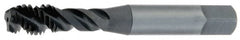 OSG - 9/16-12 UNC 3 Flute 3B Modified Bottoming Spiral Flute Tap - Vanadium High Speed Steel, TiN Finish, 3-19/32" OAL, Right Hand Flute, Right Hand Thread, H3, Series 303 - Caliber Tooling