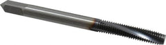 OSG - M5x0.80 Metric Coarse 3 Flute 6H Modified Bottoming Spiral Flute Tap - Powdered Metal, TiCN Finish, 2-3/8" OAL, Right Hand Flute, Right Hand Thread, D4, Series 345TI - Caliber Tooling