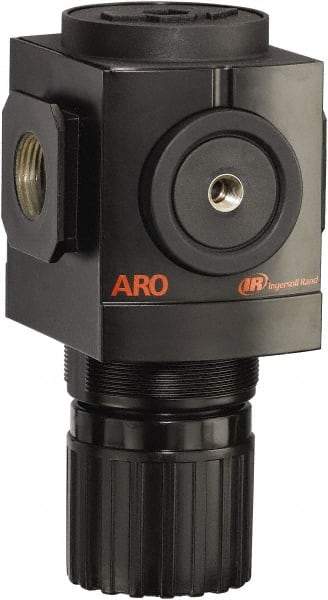 ARO/Ingersoll-Rand - 3/4 NPT Port, 290 CFM, Aluminum Heavy-Duty Regulator - 0 to 140 psi Range, 250 Max psi Supply Pressure, 1/8" Gauge Port Thread, 4.091" Wide x 7.223" High - Caliber Tooling