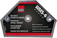 Bessey - 4" Wide x 9/16" Deep x 2-1/2" High Magnetic Welding & Fabrication Square - 35 Lb Average Pull Force - Caliber Tooling