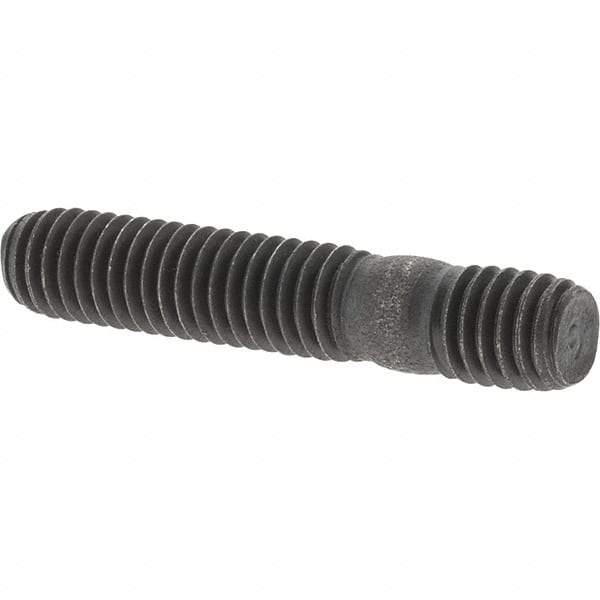 Value Collection - M6x1.0 31mm OAL Equal Double Threaded Stud - Carbon Steel, Uncoated, 14mm Equal Thread Length, Metric - Caliber Tooling