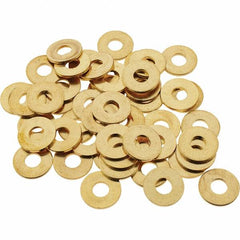 Value Collection - #8 Screw, Brass Standard Flat Washer - 0.172" ID x 7/16" OD, 0.036" Thick, Plain Finish - Caliber Tooling