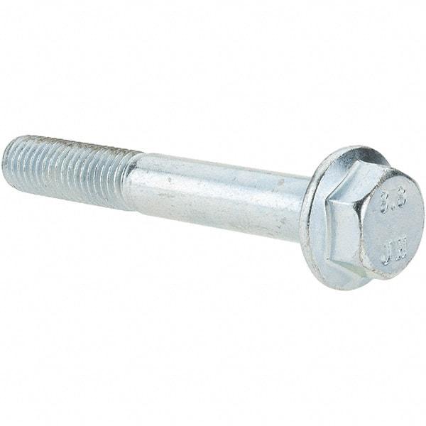 Value Collection - M10x1.50 Metric Coarse, 70mm Length Under Head, Hex Drive Flange Bolt - 26mm Thread Length, Grade 8.8 Steel, Smooth Flange, Zinc-Plated Finish - Caliber Tooling