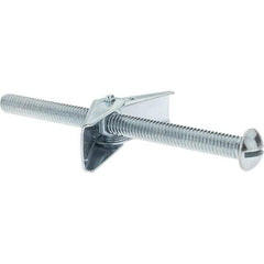 Value Collection - 3/8" Diam, 5" Long, Toggle Bolt Drywall & Hollow Wall Anchor - Steel, Use with Concrete/Masonry, Hollow Tile, Plaster & Wallboard - Caliber Tooling