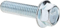 Value Collection - 3/8-16 UNC, 1-1/2" Length Under Head, Hex Drive Flange Bolt - 1-1/2" Thread Length, Grade 5 Steel, Serrated Flange, Zinc Yellow Dichromate Finish - Caliber Tooling