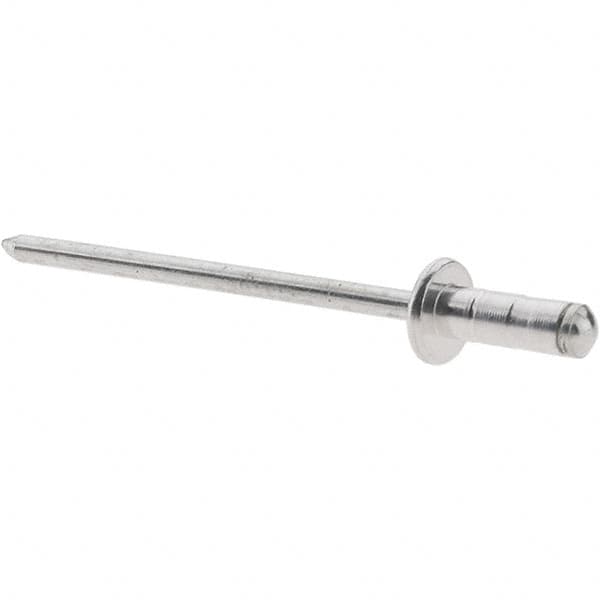 Value Collection - Dome Head Aluminum Multi Grip Blind Rivet - Steel Mandrel, 0.039" to 0.189" Grip, 0.328" Length Under Head, 1/8" Body Diam - Caliber Tooling