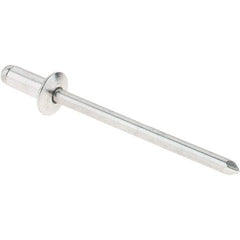 RivetKing - Size 4-2 Dome Head Aluminum Open End Blind Rivet - Aluminum Mandrel, 1/8" Max Grip, 1/8" Body Diam - Caliber Tooling