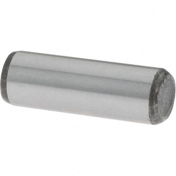 Value Collection - 1/4" Diam x 3/4" Pin Length Grade 8 Alloy Steel Standard Dowel Pin - C 50-58 Hardness, 12,800 Lb Breaking Strength, 1 Beveled & 1 Rounded End - Caliber Tooling