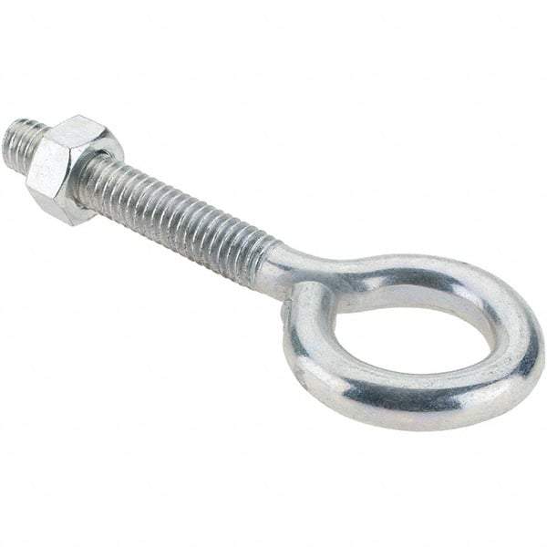 Made in USA - 5/16-18, Zinc-Plated Finish, Steel Wire Turned Eye Bolt - 1-3/4" Thread Length, 3/4" ID, 2" Shank Length - Caliber Tooling