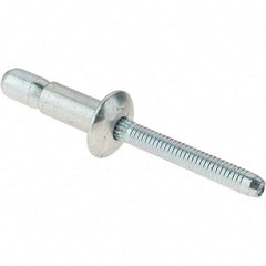 Value Collection - Protruding Head Steel Structural Blind Rivet - Steel Mandrel, 0.08" to 3/8" Grip, 0.53" Head Diam, 0.261" to 0.272" Hole Diam, 0.56" Length Under Head, 1/4" Body Diam - Caliber Tooling