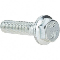 Value Collection - M10x1.50 Metric Coarse, 40mm Length Under Head, Hex Drive Flange Bolt - 26mm Thread Length, Grade 8.8 Steel, Smooth Flange, Zinc-Plated Finish - Caliber Tooling