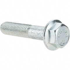 Value Collection - M10x1.50 Metric Coarse, 50mm Length Under Head, Hex Drive Flange Bolt - 26mm Thread Length, Grade 8.8 Steel, Smooth Flange, Zinc-Plated Finish - Caliber Tooling